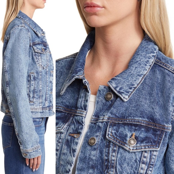 Free People We the Free Rumors Denim Jacket size medium EUC - Picture 2 of 11